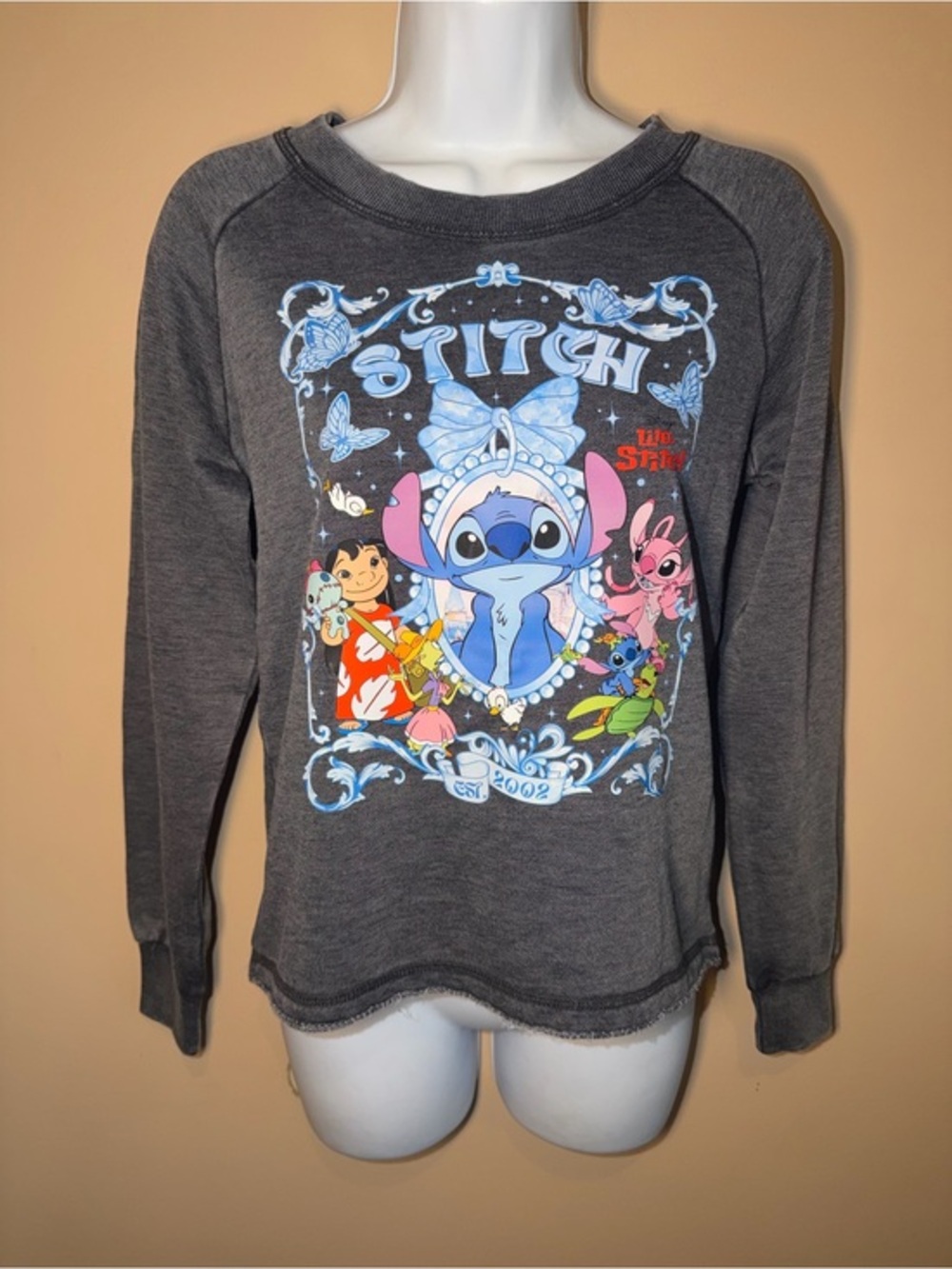 NWOT Alternative Apparel Women’s Gray Stitch Graphic Crewneck Sweatshirt
